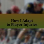 How I Adapt to Player Injuries