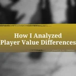 How I Analyzed Player Value Differences