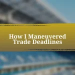How I Maneuvered Trade Deadlines