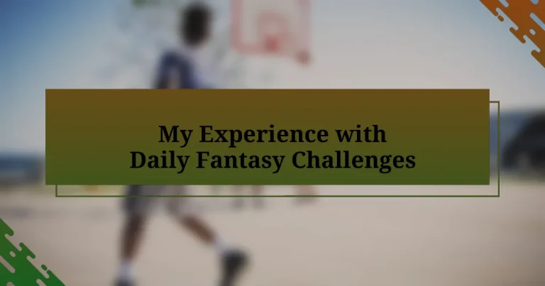 My Experience with Daily Fantasy Challenges