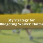 My Strategy for Budgeting Waiver Claims