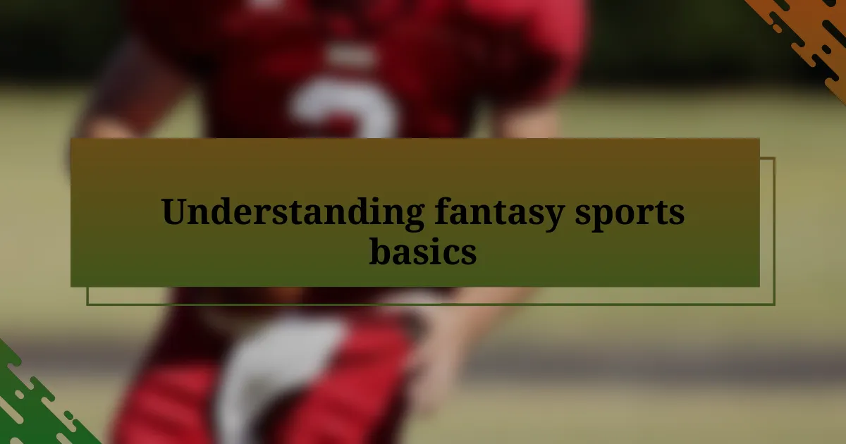 Understanding fantasy sports basics